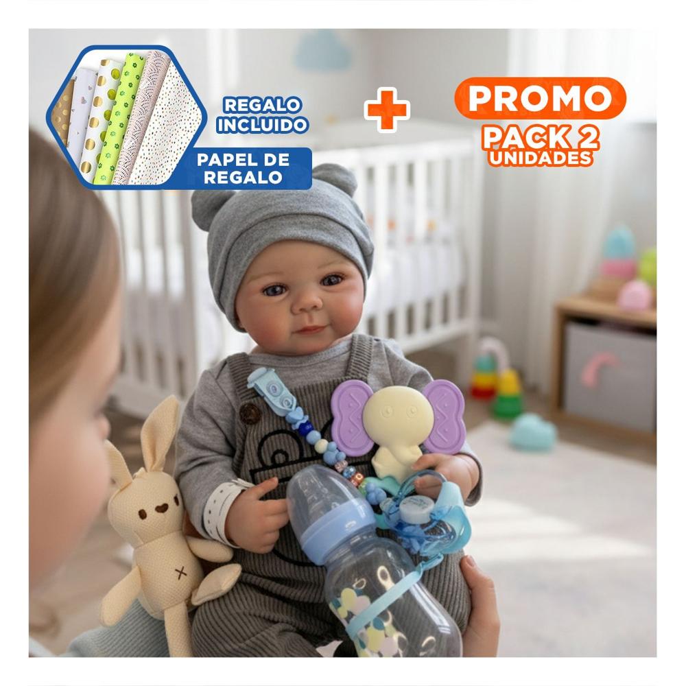 Pack2 Juguete de Coleccion 48cm con enterizo y polo Blanco para un Juego Sano Y+Papel Regalo