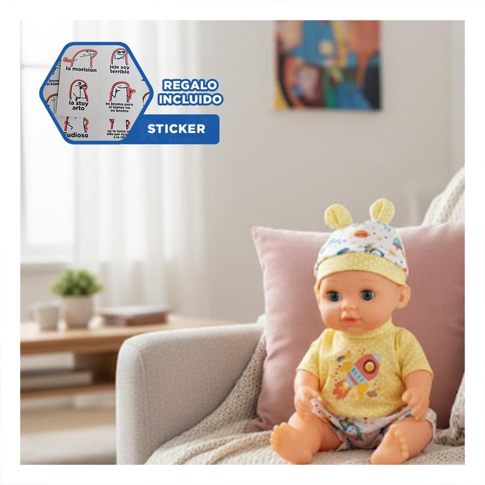 Set Infantil Bebe con Biberon y Sonaja para Juego Diario en Casa Y+Regalo Sticker