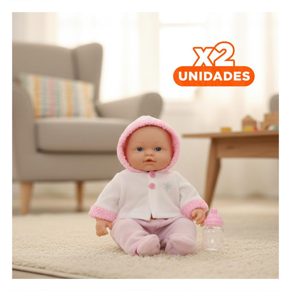 Pack2 Personaje Encantador rosado con chompa botones flores para hogar Y+Regalo Sticker