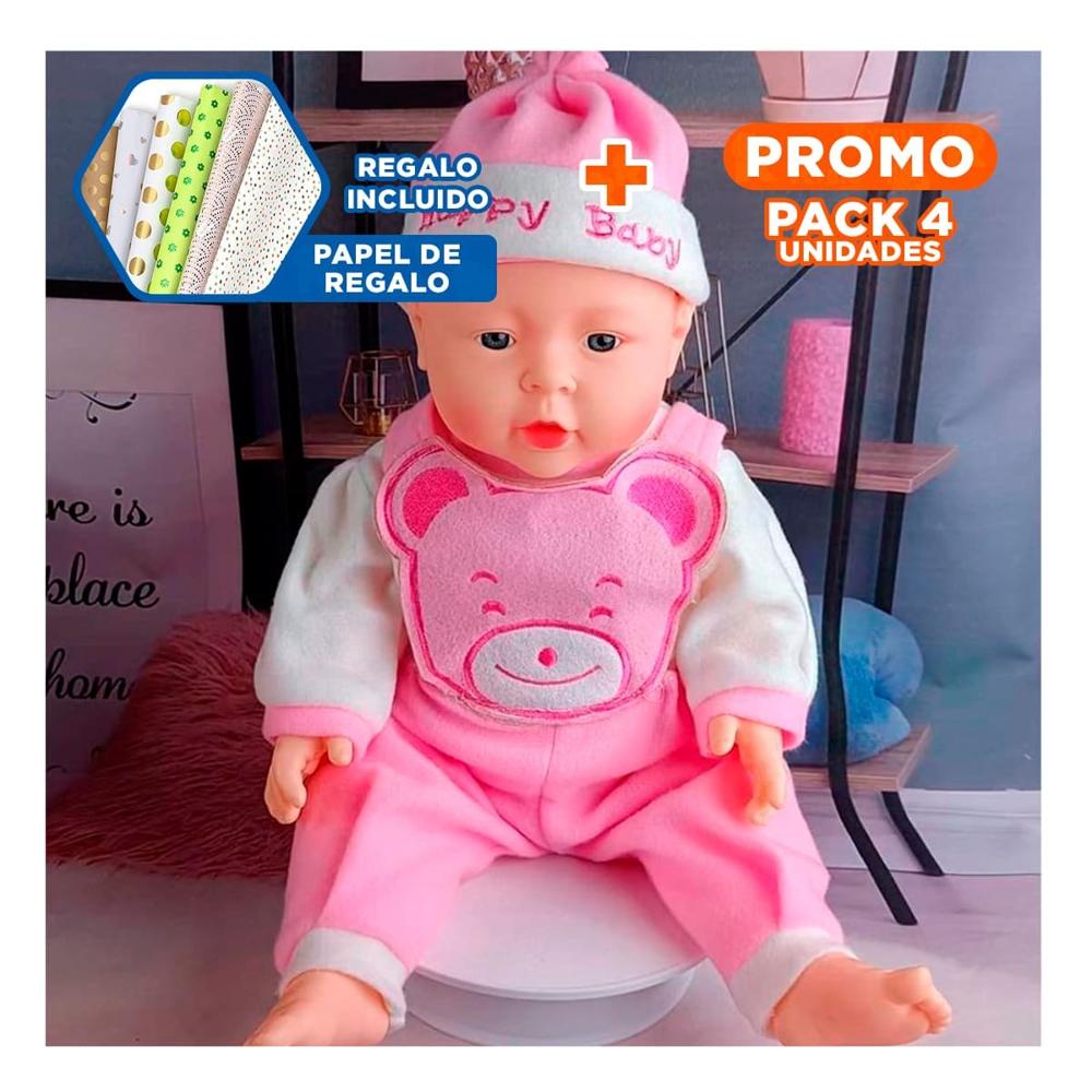 Pack4 Juguete Sonoro de Oso para Momentos de Diversion en Casa Y+Papel Regalo