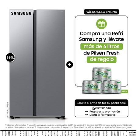 Refrigeradora Samsung Sbs Rs57dg4000m9pe 564 litros Gris