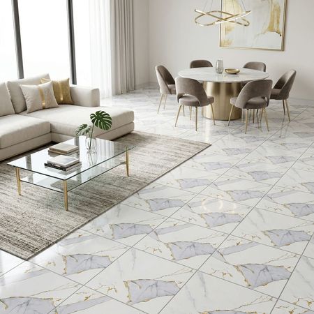 Piso Cerámico Marmolizado Maya Gris 60x60cm 1.80m2 Celima