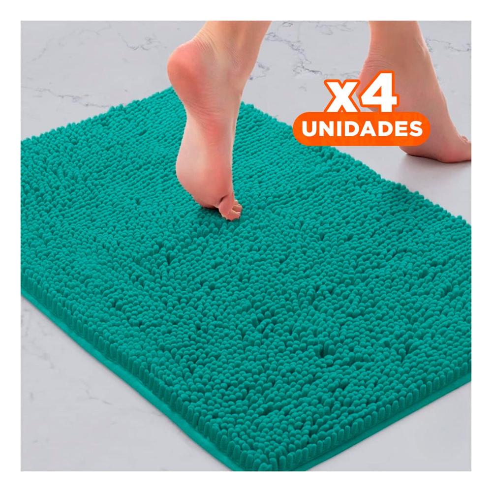 Pack4 Mantel Decorativo Microfibra 40x60cm Verde Agua Material Resistente y Ligero