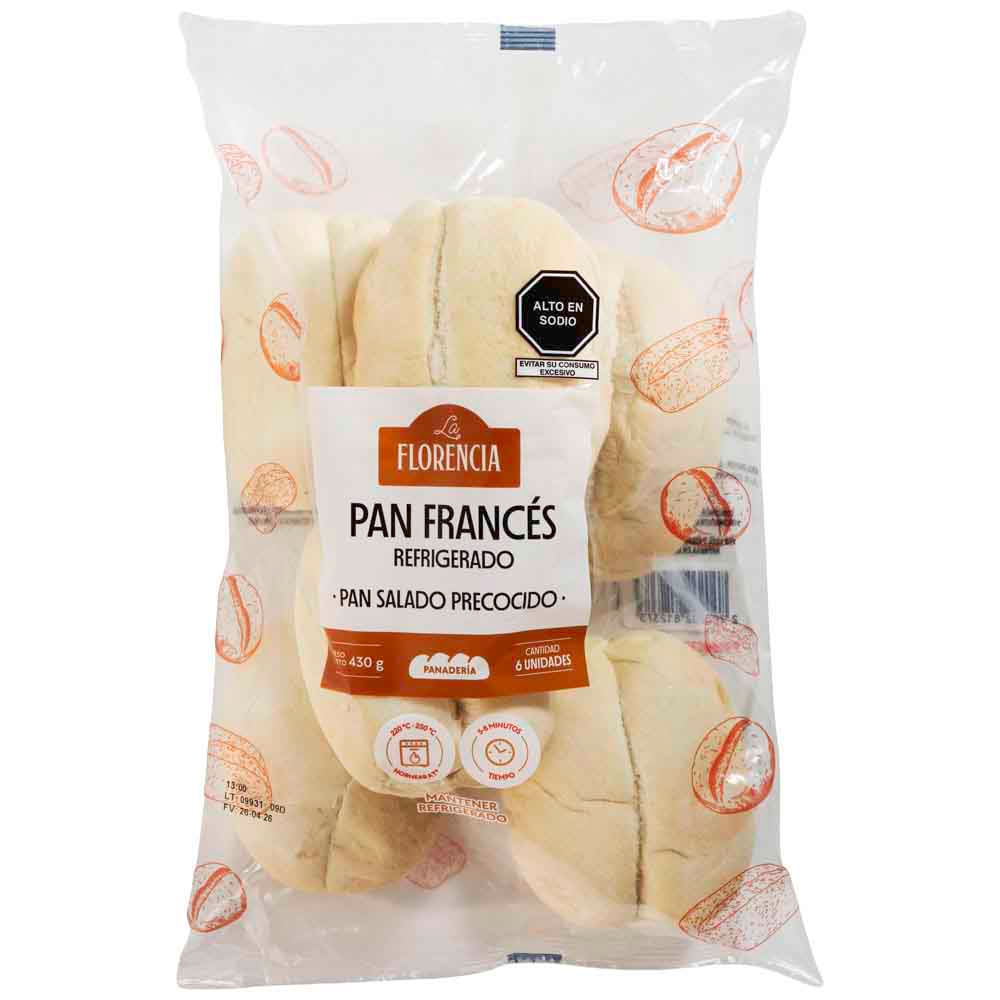 Pan Francés Refrigerado LA FLORENCIA Bolsa 6un