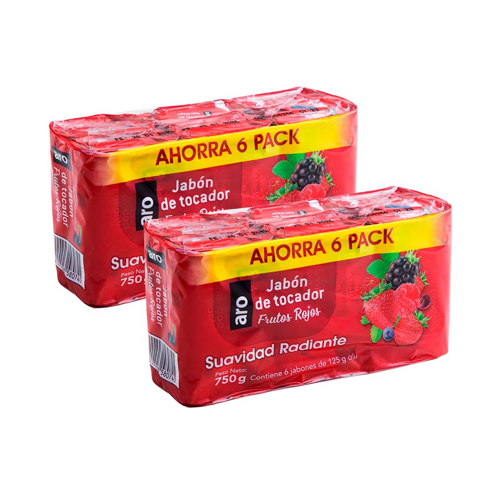Pack Jabón de Tocador Frutos Rojos ARO Sixpack 750g x 2un