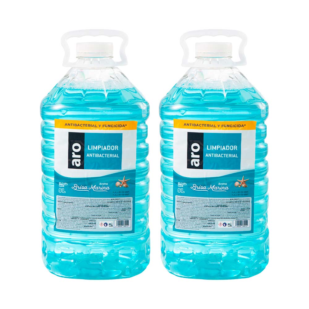 Pack Limpiador Antibacterial ARO Brisa Marina Galonera 5 x 2un