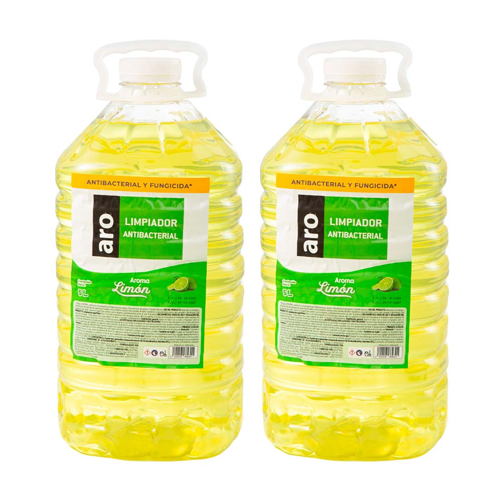 Pack Limpiador Antibacterial ARO Limón Galonera 5L x 2un
