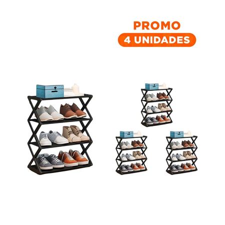 Pack4 Basehogar 4 Niveles Color Negro para Zapatos Y+Regalo Sticker