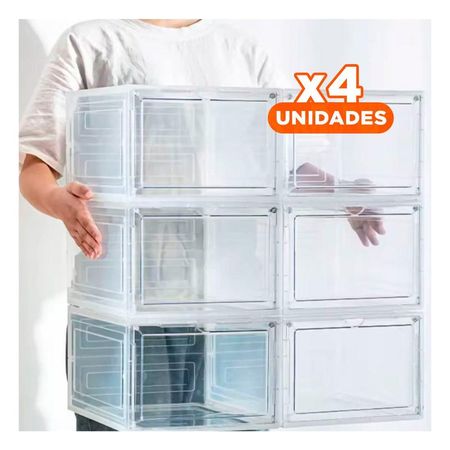 Pack4 Almacenador Apilable para Zapatos con Cierre Magnetico Y+Papel Regalo