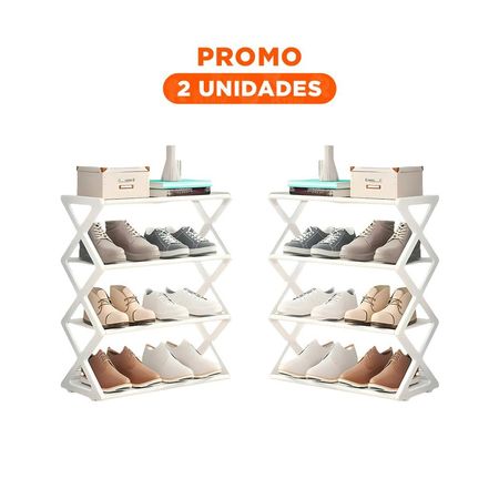 Pack2 Organizador Moderno 4 Niveles Blanco para Calzado