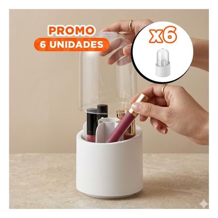 Pack6 Torre Giratoria Blanca para Maquillaje en Tocador Diario Y+Papel Regalo