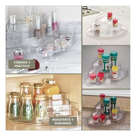 Porta Articulos de Acrilico Transparente 3 Niveles para Sala y Dormitorio