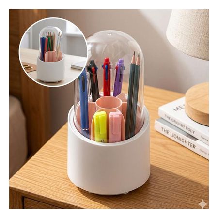 Porta Cosmeticos Giratorio Rosado para Maquillaje y Skincare de Tocador Y+Papel Regalo