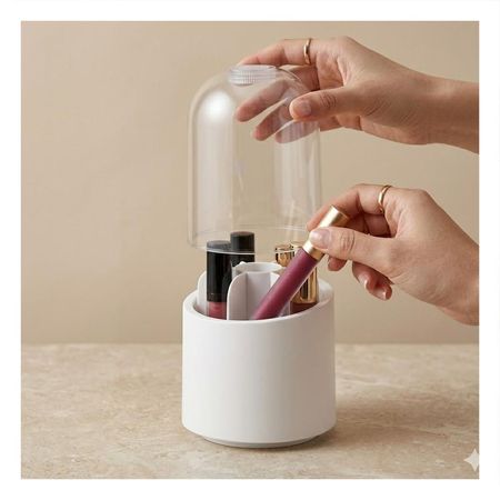 Soporte Giratorio Blanco Organizador de Maquillaje y Accesorios de Belleza Y+Papel Regalo