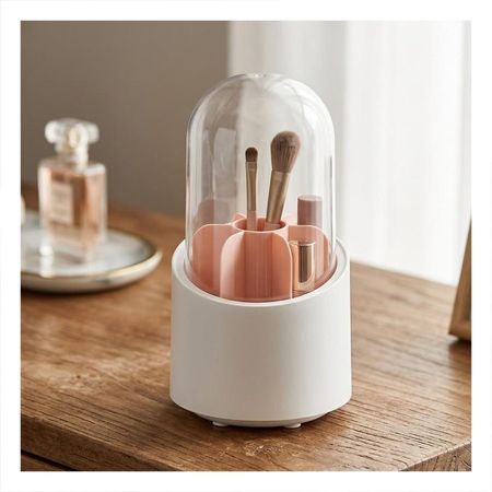 Torre Giratoria Rosada para Organizar Maquillaje y Accesorios de Belleza Y+Regalo Sticker