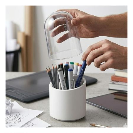 Torre Giratoria Blanca Organizador de Cosmeticos para Tocador y Belleza