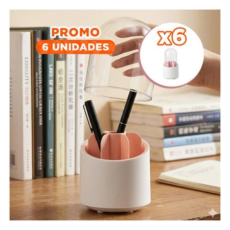 Pack6 Organizador Giratorio Rosado para Accesorios de Belleza Diario Y+Regalo Sticker