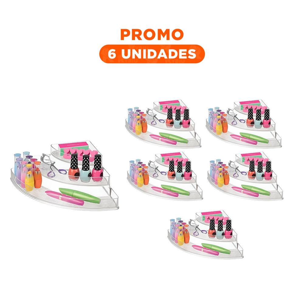 Pack6 Organizador de Utensilios de Acrilico Transparente 3 Niveles para Cocina