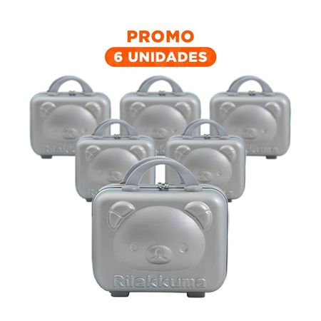 Pack6 Petaca Compacto de Oso en Color Plomo con Uso Multiusos