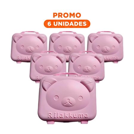 Pack6 Petaca Compacto de Oso en Color Rosado con Uso Multiusos