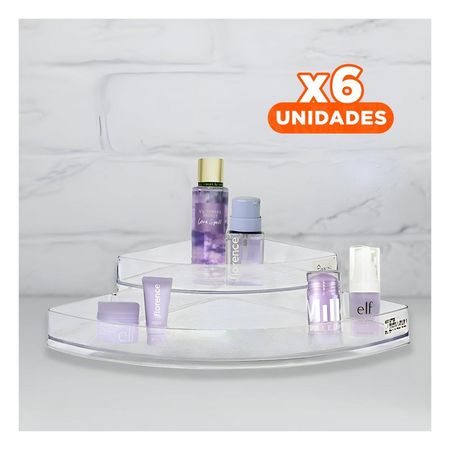 Pack6 Portaobjetos Elegante de Acrilico Esquinero Transparente para Casa Y+Papel Regalo