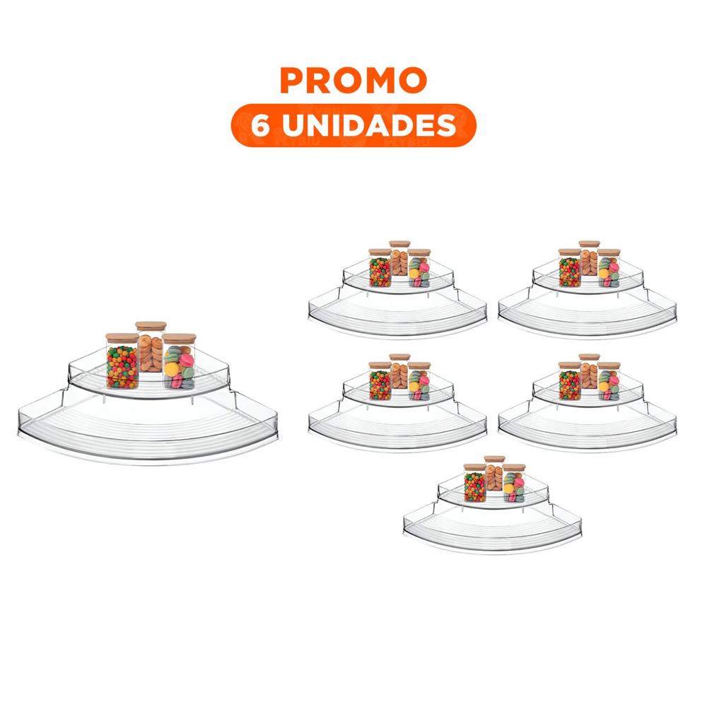 Pack6 Portaobjetos Practico de Acrilico Esquinero Transparente para Escritorio