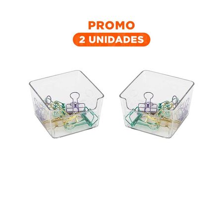 Pack2 Modulo Transparente Acrilico Cuadrado para Escritorio y Casa
