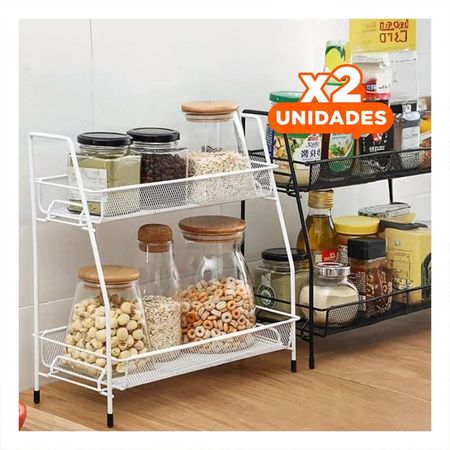 Pack2 Modulo de 2 Niveles Multiuso Ligero y Practico y Comodo Blanco Y+Papel Regalo