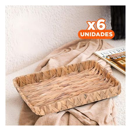 Pack6 Organizador funcional rectangular Grass 31x23x4cm para sala o dormitorio Y+Papel Regalo