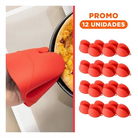 Pack12 Accesorios Cocina de Silicona Rojo para Hogar y Cocina 7,3x9,5cm Y+Regalo Sticker