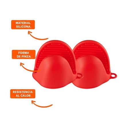 Accesorios de Silicona Rojo para Cocina y Hogar 7,3x9,5cm Y+Ligas Regalo
