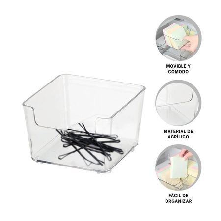 Bandeja Transparente Acrilica Cuadrada para Escritorio y Casa Y+Ligas Regalo