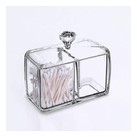 Organizador acrilico 2 divisiones con tapa transparente para almacenar objetos Y+Post It