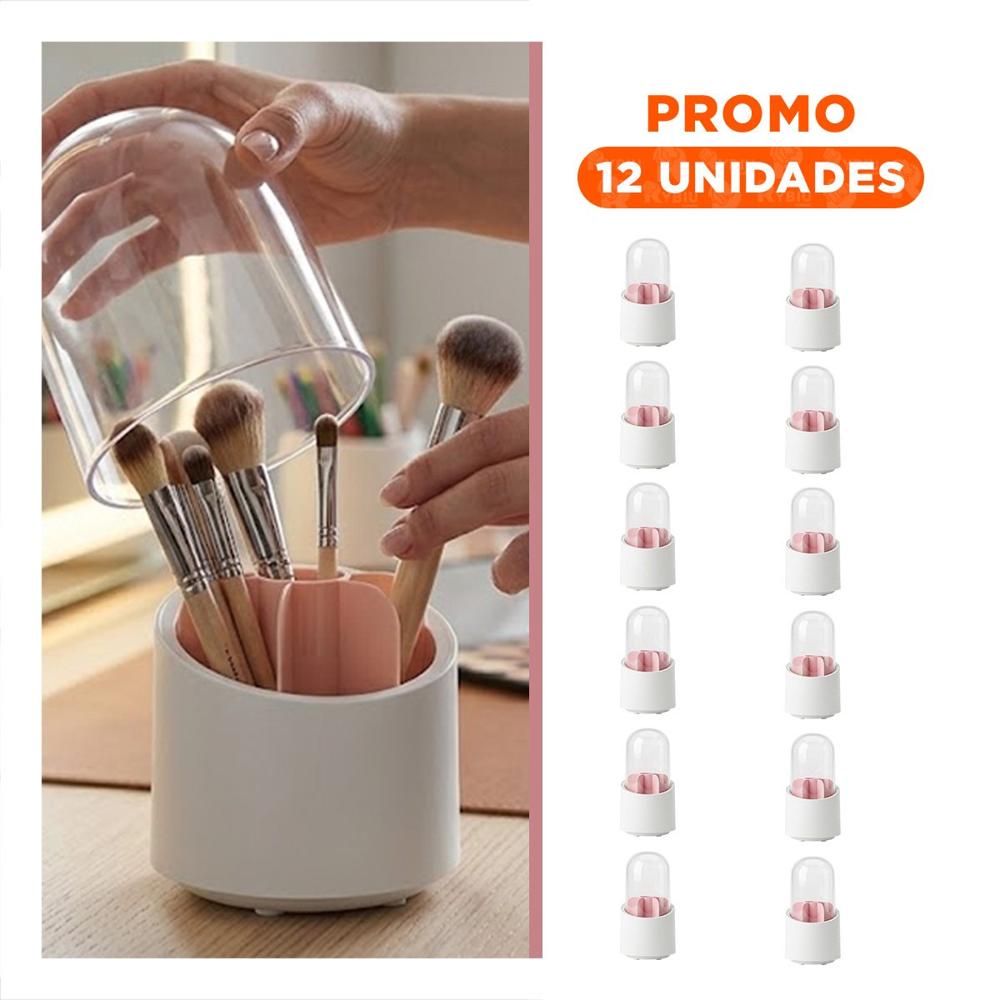 Pack12 Soporte Giratorio Rosado para Cosmeticos y Belleza Diario Y+Regalo Sticker