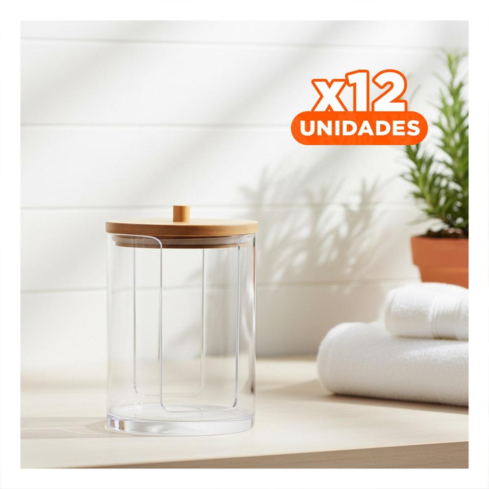 Pack12 Torre de Hisopos 7x11 cm Transparente con Montaje Veloz para su Uso