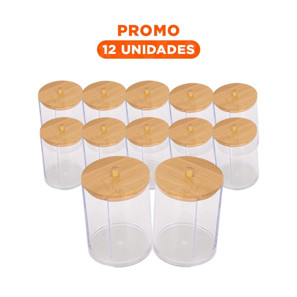 Pack12 Torre de Hisopos 7x11 cm Transparente con Soporte Estable y Mucho Y+Regalo Sticker