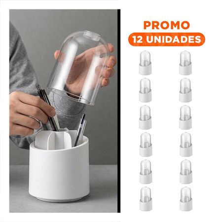 Pack12 Porta Cosmeticos Giratorio Blanco Organizador Multiuso de Tocador Y+Regalo Sticker