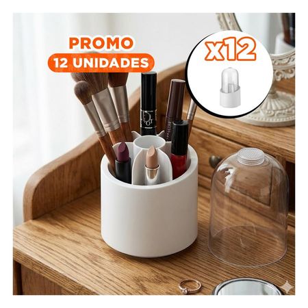 Pack12 Organizador Giratorio Blanco Multiuso para Cosmeticos y Belleza Y+Papel Regalo