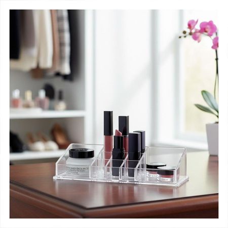 Almacenador de Acrilico 11 Divisiones Transparente para Cosméticos Y+Post It