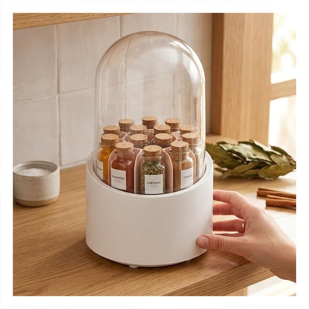 Base Giratoria Rosada para Organizar Cosmeticos en Tocador Diario Y+Post It