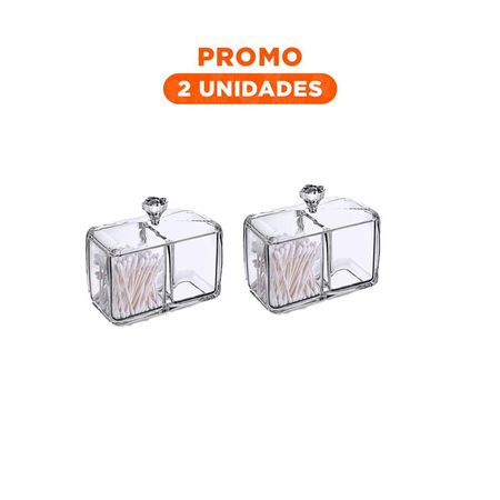 Pack2 Organizador acrilico 2 divisiones con tapa transparente facil de usar
