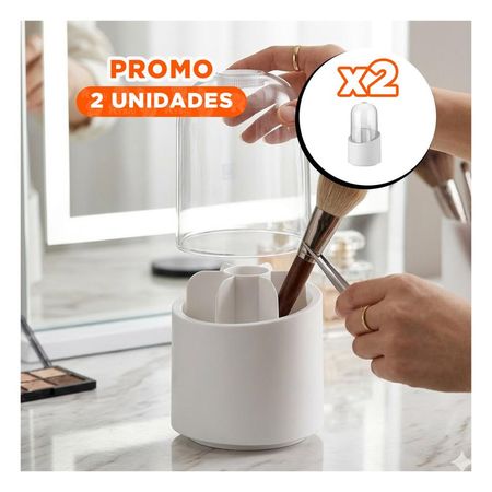 Pack2 Porta Cosmeticos Giratorio Blanco de Maquillaje y Skincare Diario Y+Papel Regalo