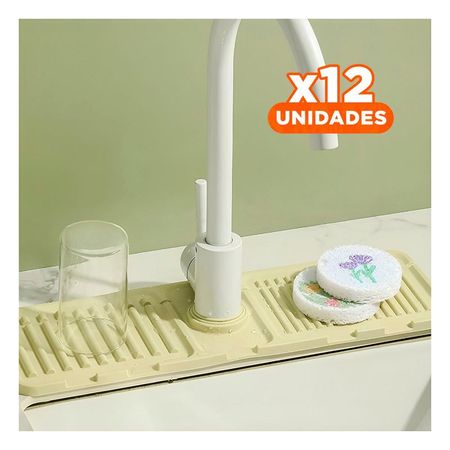 Pack12 Alfombra Practica de Piso Antideslizante para Cocina y Casa Verde Y+Papel Regalo