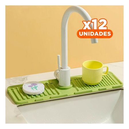 Pack12 Base Flexible de Drenaje para Lavadero de Silicona con Rayas Verde Claro Casa