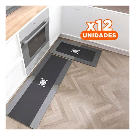 Pack12 Tapete Practico Antideslizante de Piso para Cocina Celeste