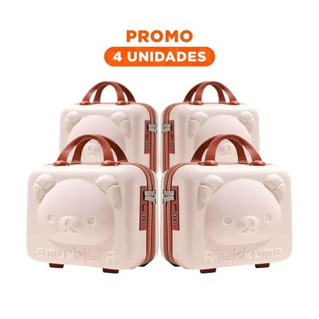 Pack4 Petaca Mini Portatil de Oso Multiusos con Acabado Beige Y+Regalo Sticker