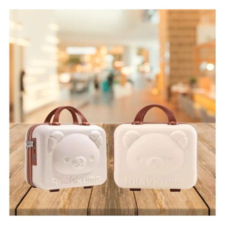 Maleta Mini Multiusos Oso en Color Beige con Interior Espacioso Y+Regalo Sticker