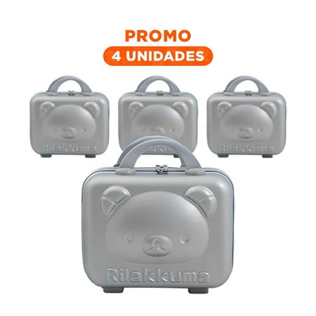 Pack4 Petaca Mini Portatil de Oso Multiusos con Acabado Plomo Y+Regalo Sticker