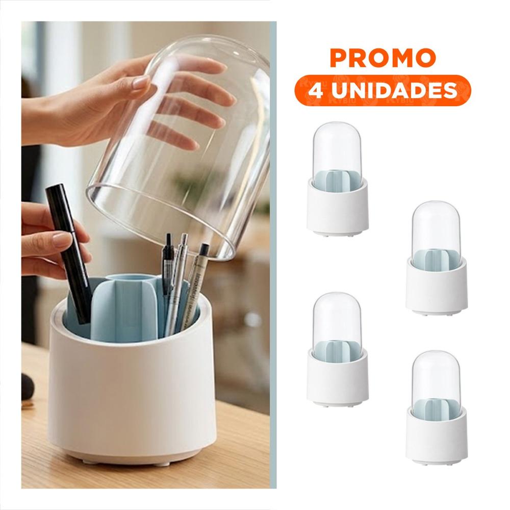 Pack4 Torre Giratoria Celeste para Maquillaje en Tocador Diario Y+Regalo Sticker