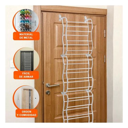 Organizador Practico de Puerta para 36 Pares Calzado Blanco Orden Interior Y+Post It